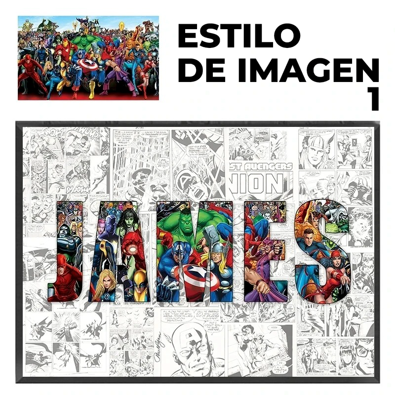 Poster de Marvel con Tu Nombre