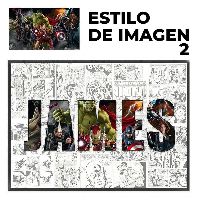 Poster de Marvel con Tu Nombre